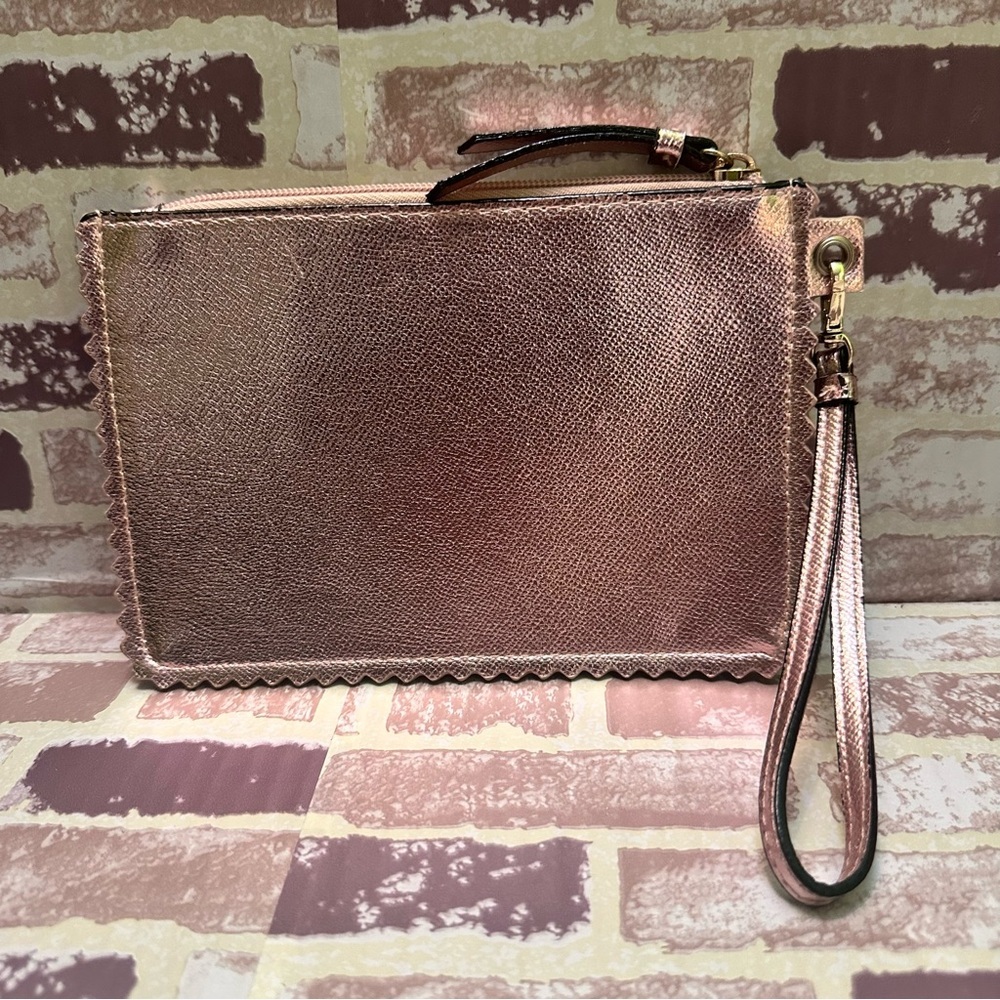 Victorias Secret Stylish Rose Gold Wristlet Clutch - Picture 3 of 9